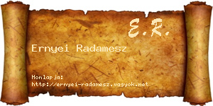 Ernyei Radamesz névjegykártya